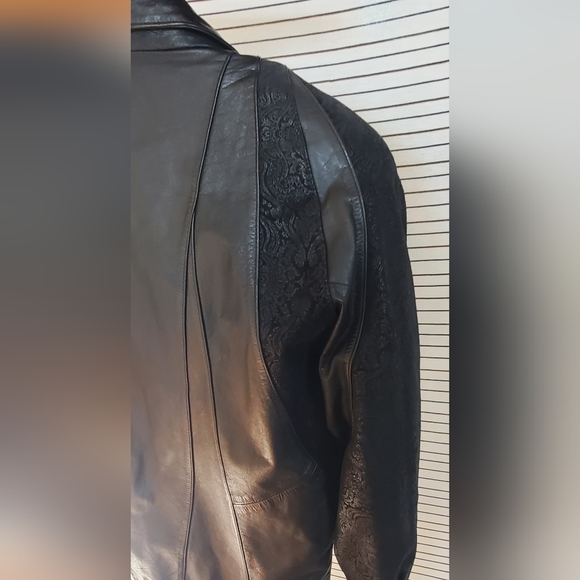 VINTAGE LEATHER COAT 90S large - Picture 9 of 11